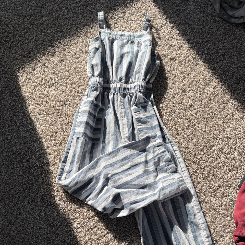 Striped Blue and White Kids One Piece